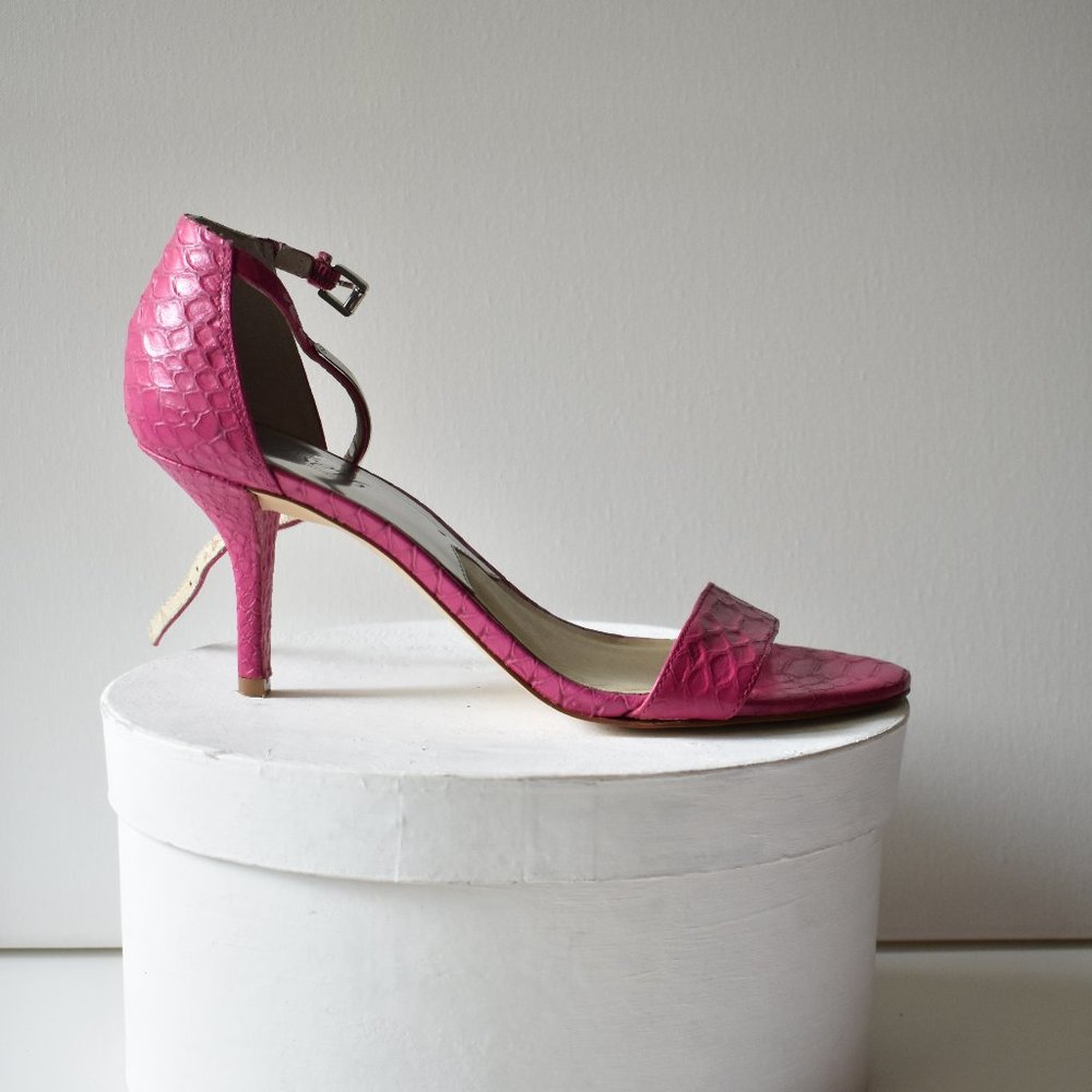 Michael Kors Fuschia Embossed Leather Sandal